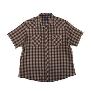 Wrangler Western Short Sleeve Shirt XXL Mens – Pearl Snaps Plaid Cowboy Rodeo